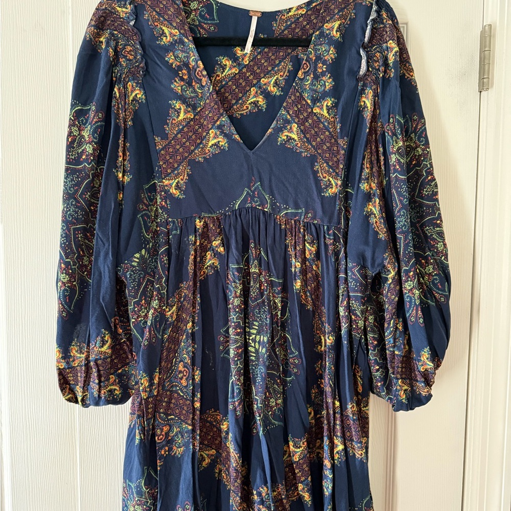 Free People Girl Talk Tunic in Navy